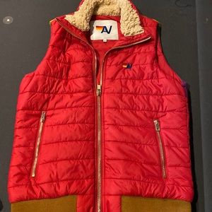 Aviator Nation worn once sunburst vest! Perfect condition. Sherpa lined collar